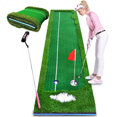 Indoor-Golf-Set, Putter-Trainer, Büro, grüne Bahn-Übungsdecke