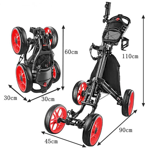 Suministros de golf plegables para carrito de golf de 4 ruedas