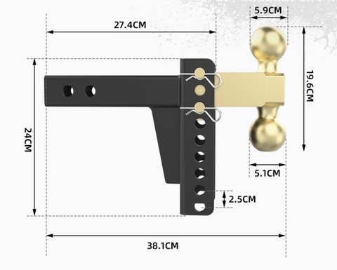 Adjustable Trailer Hitch Golf Tee