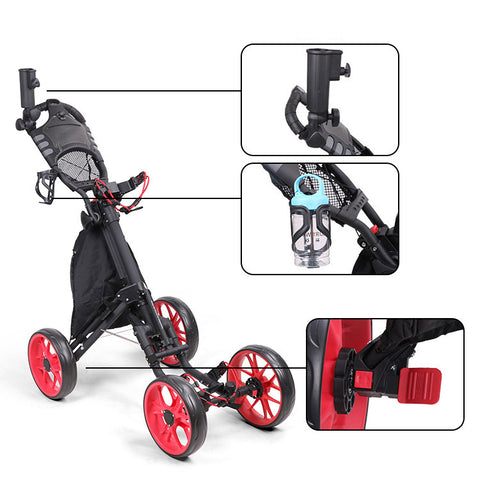 Suministros de golf plegables para carrito de golf de 4 ruedas