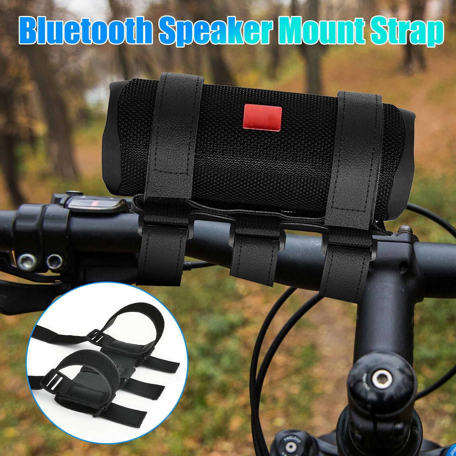 Bicycle Portable Bluetooth Speaker Mount For Golf Cart Bike Strap Accessories